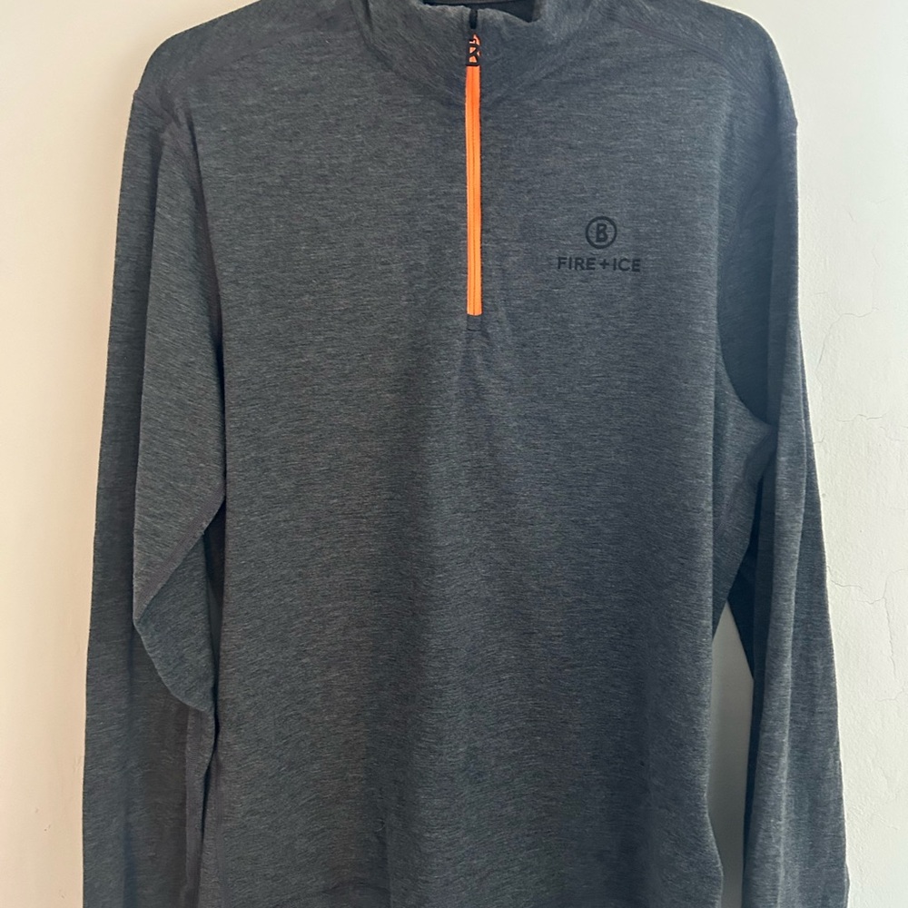 Fire + Ice Gray Pullover with Orange Zipper
